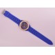 Niebieski Silikonowy Zegarek Geneva z Kryształami