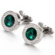 Luksusowe Pozłacane Spinki Emerald z Kryształami Swarovski Elements