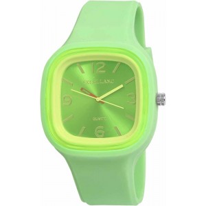 Zielony Kwadratowy Silikonowy Zegarek 